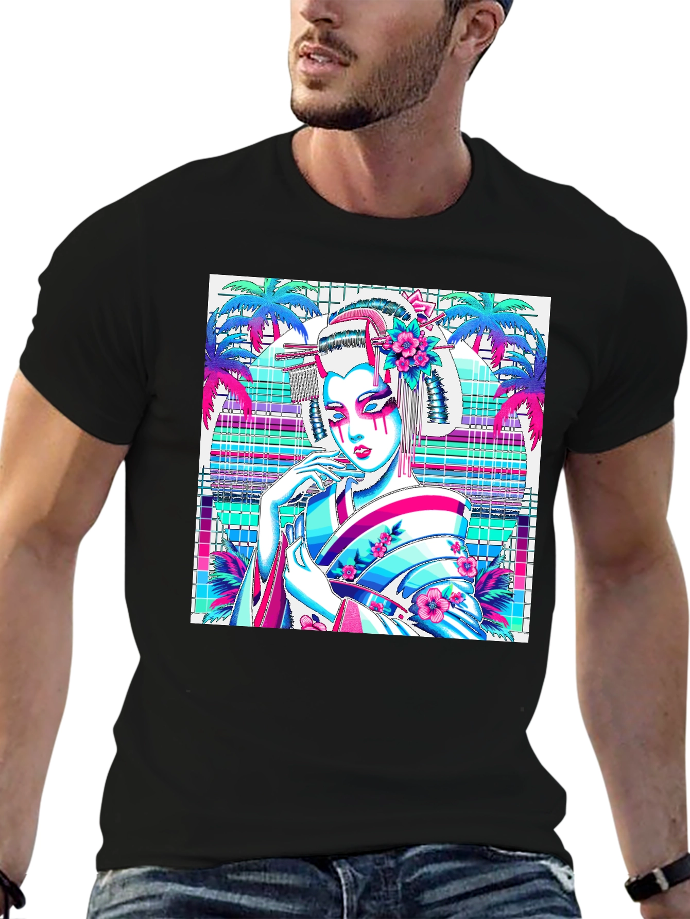 Geisha Graphic Print Tee - Stylish & Unique!