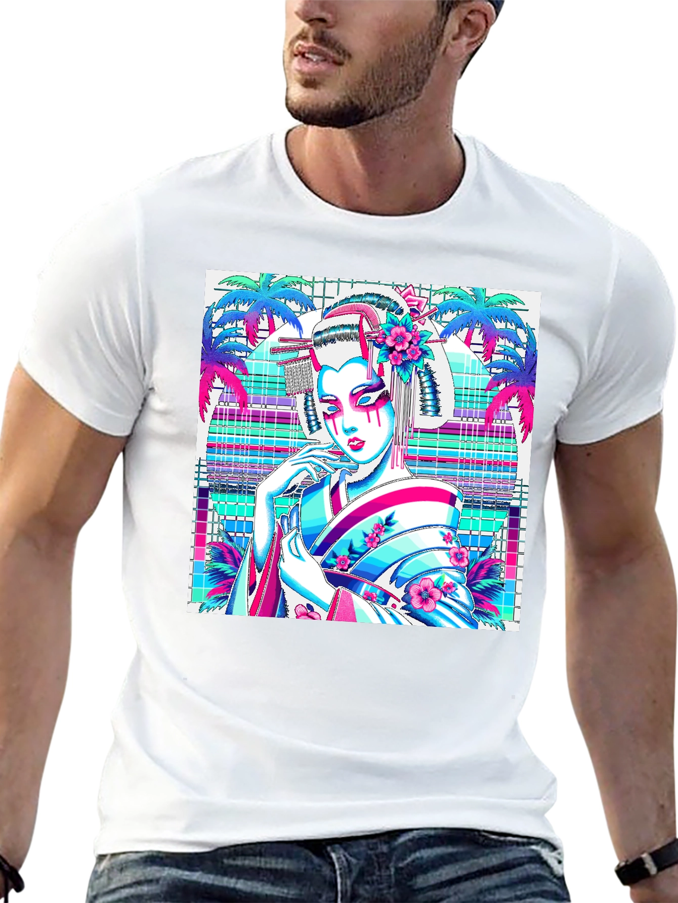 Geisha Graphic Print Tee - Stylish & Unique!