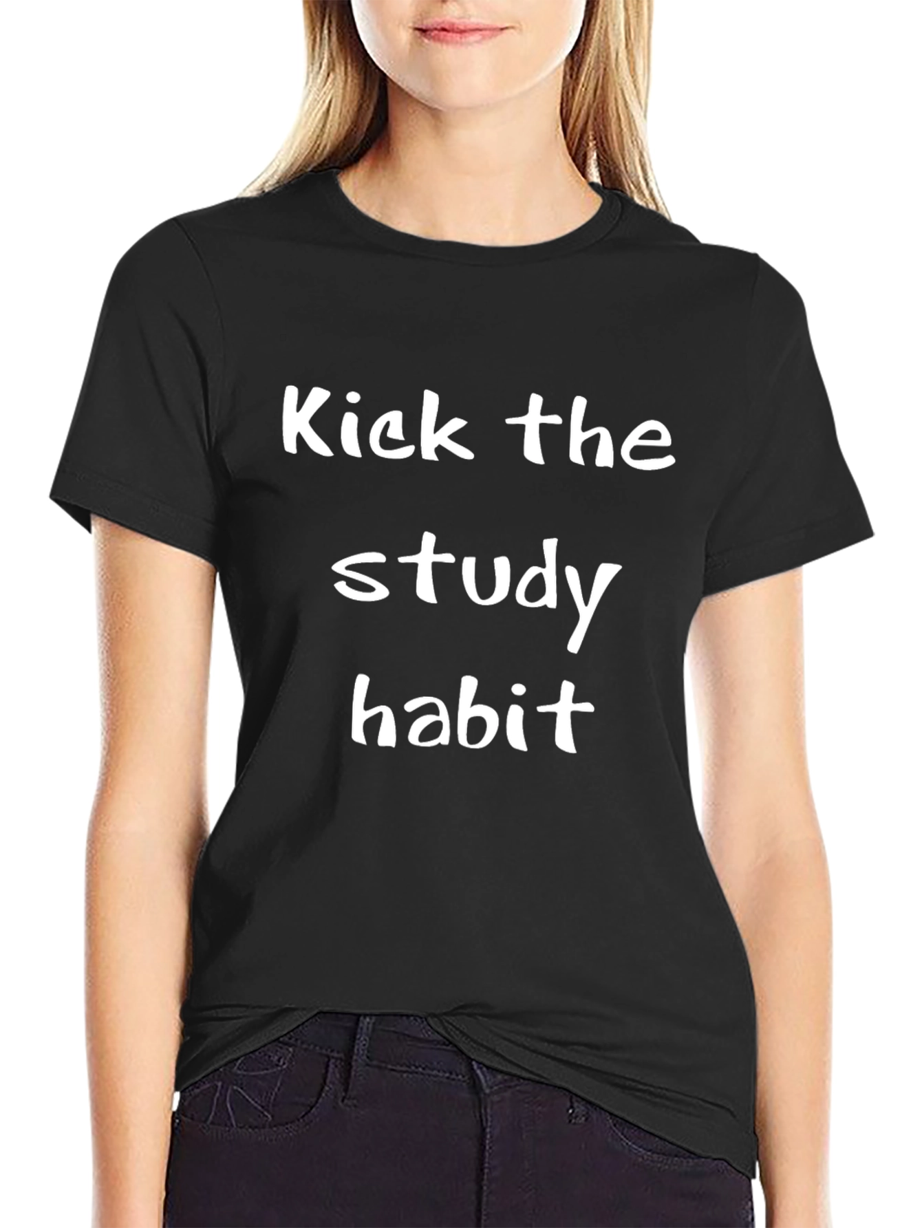Kick the Study Habit Black T-Shirt