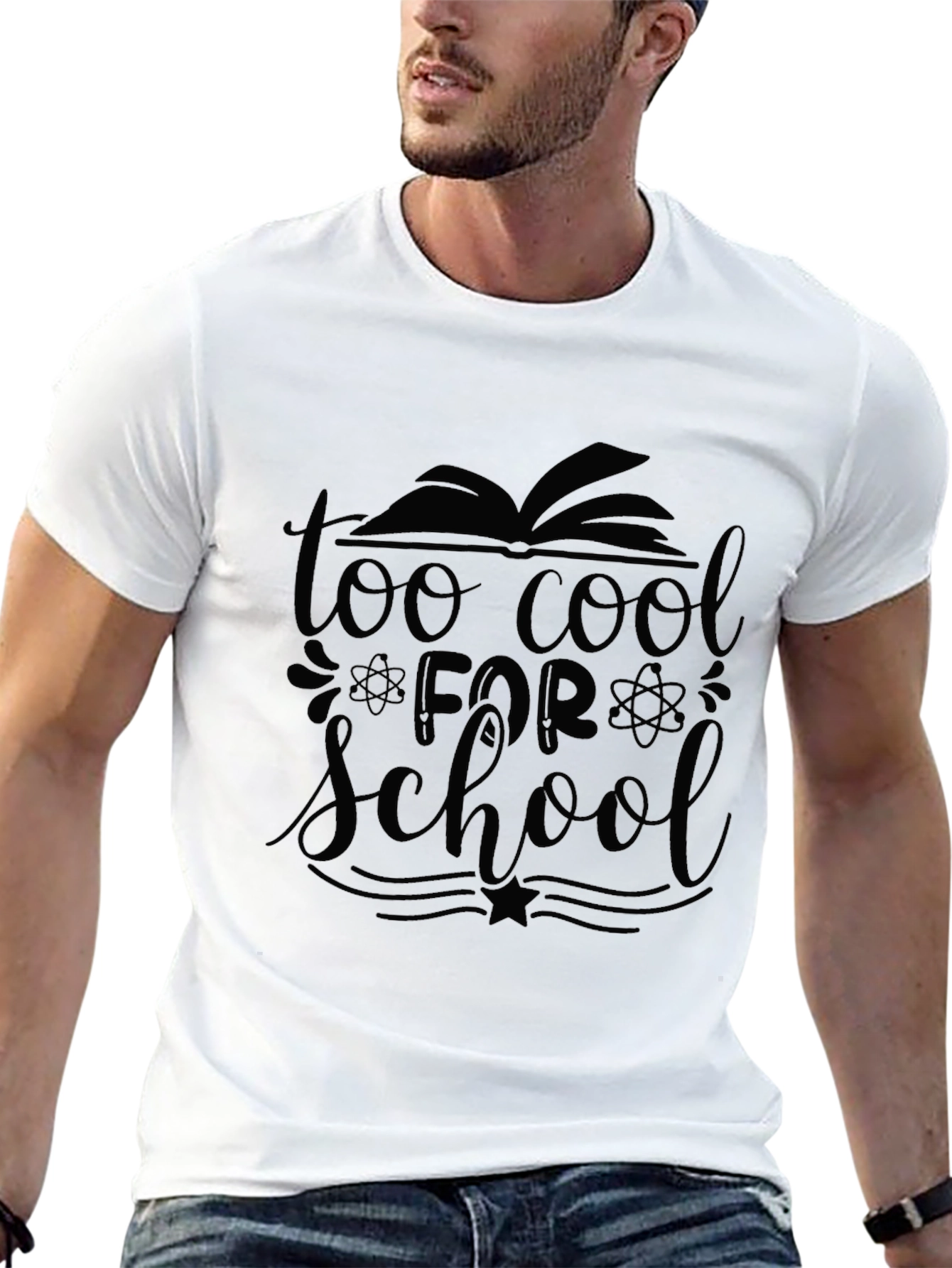 Too Cool For School Black Graphic Tee