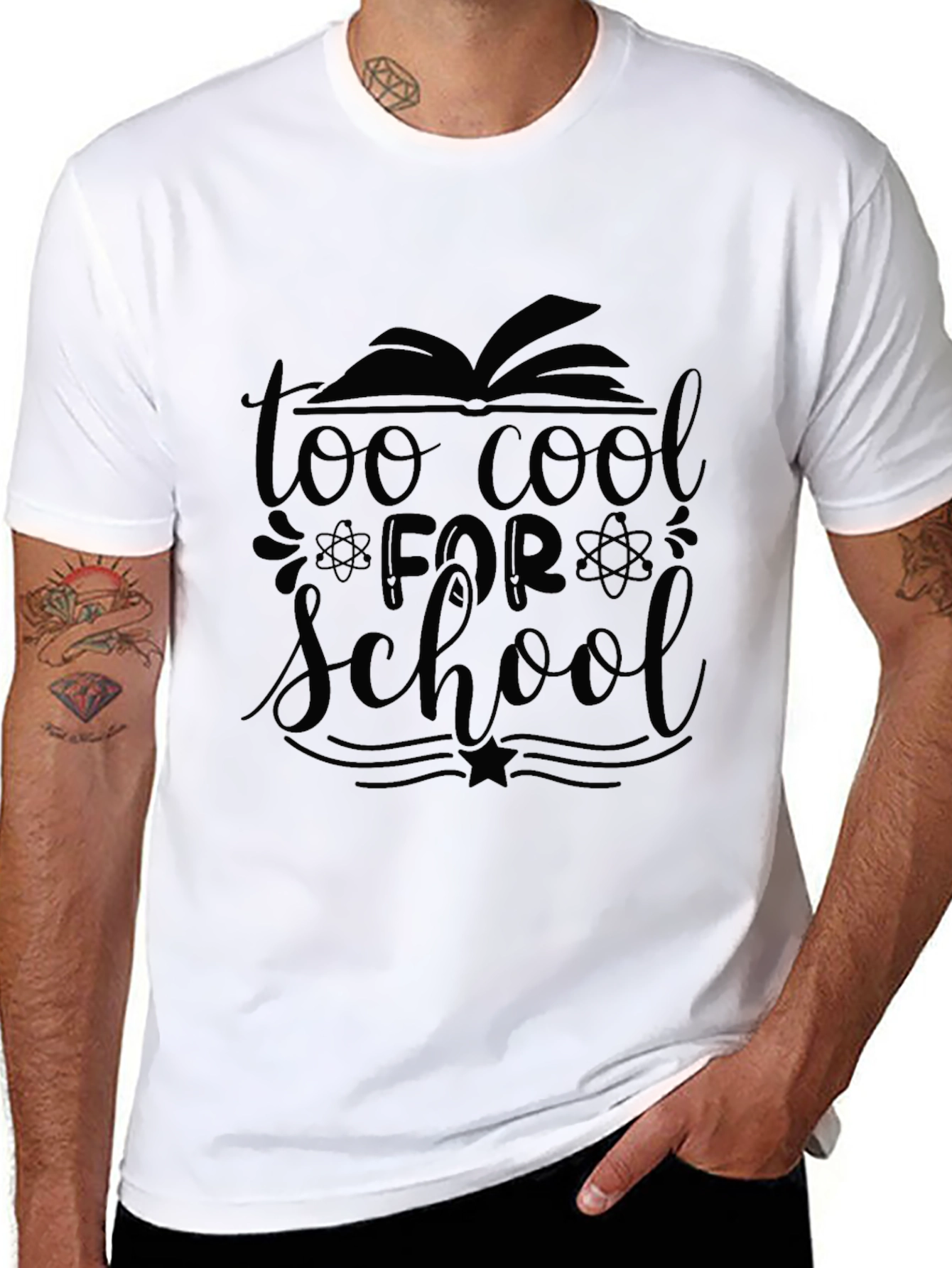 Too Cool For School Black Graphic Tee