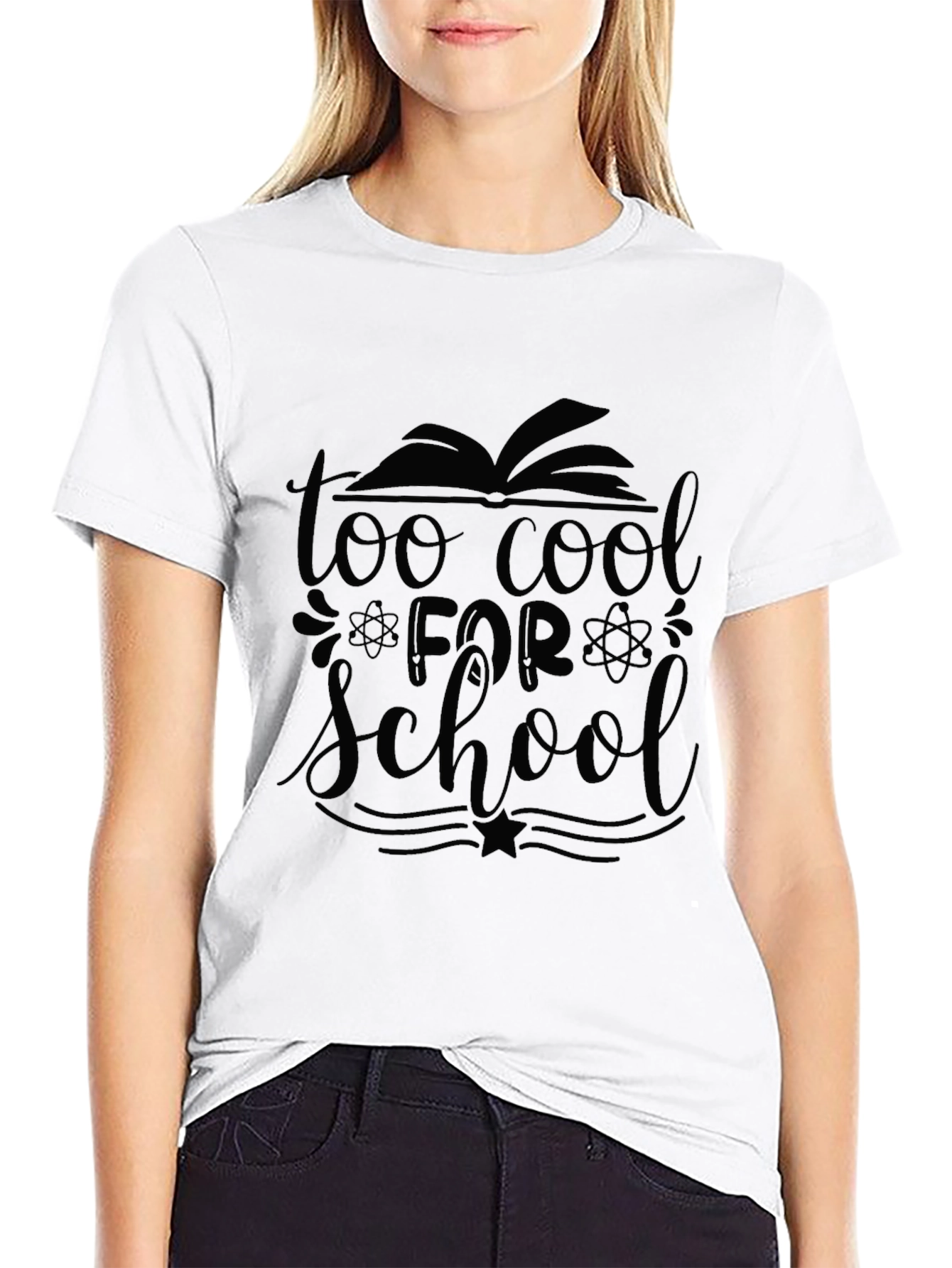Too Cool For School Black Graphic Tee