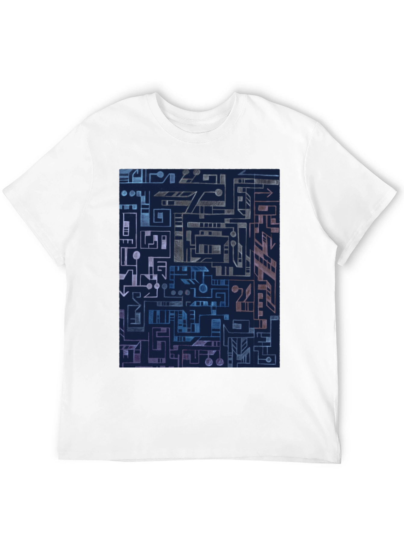 Abstract Geometric Circuit Board Graphic Tee