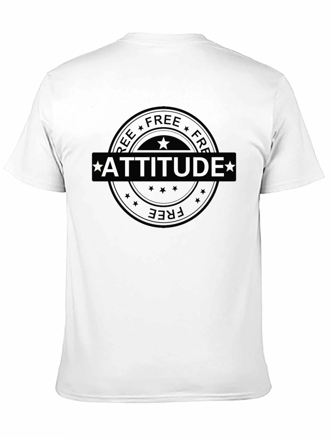Attitude Graphic Print Black Tee Shirt