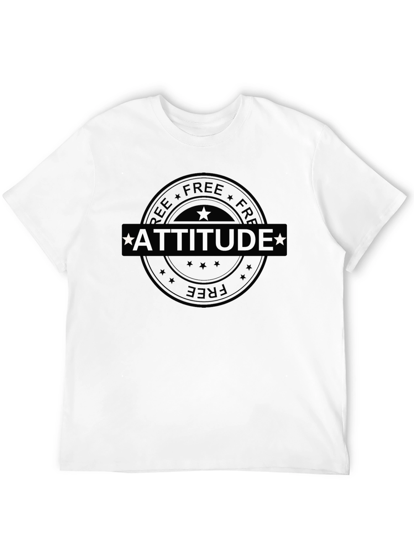 Attitude Graphic Print Black Tee Shirt