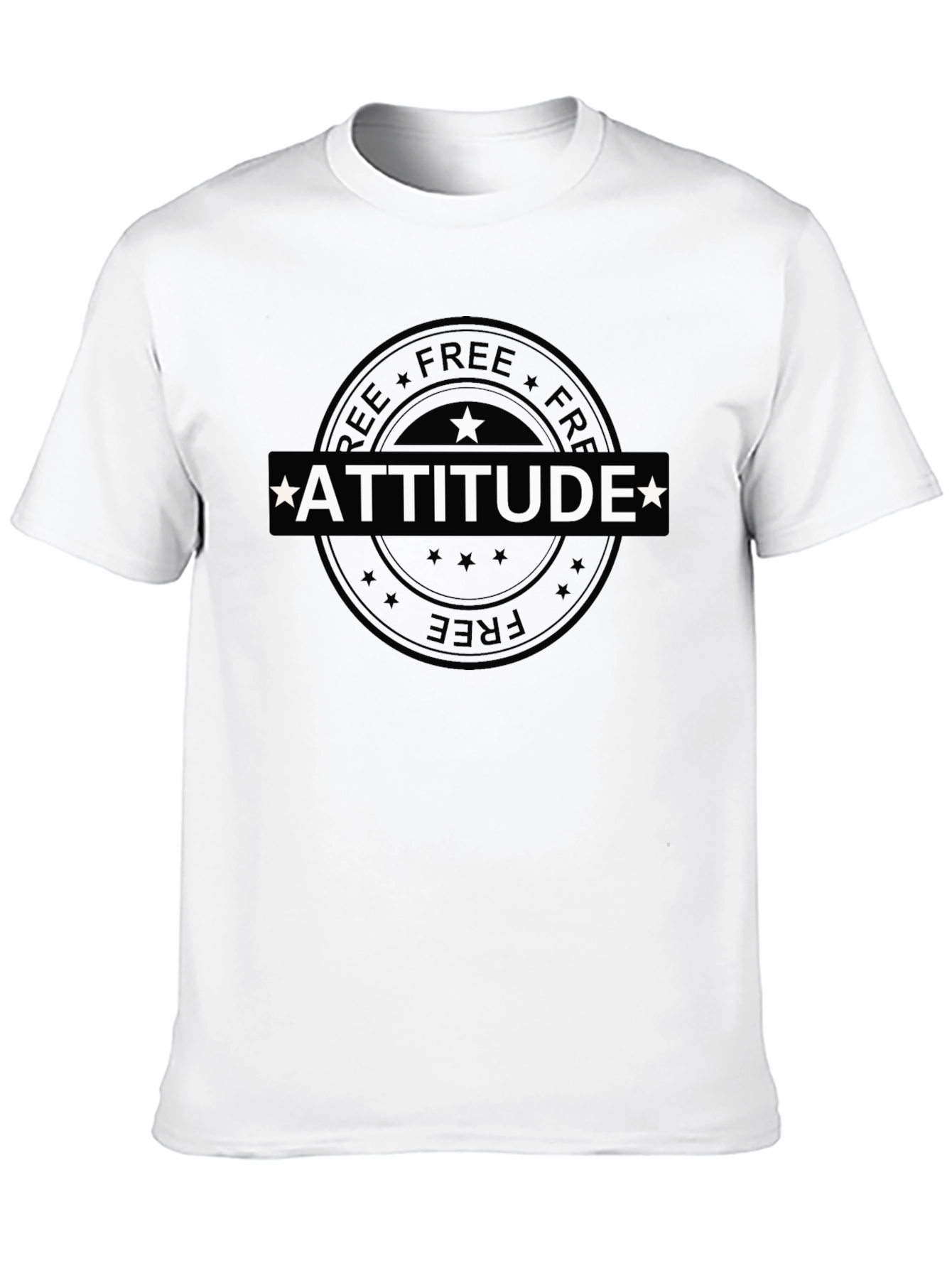 Attitude Graphic Print Black Tee Shirt