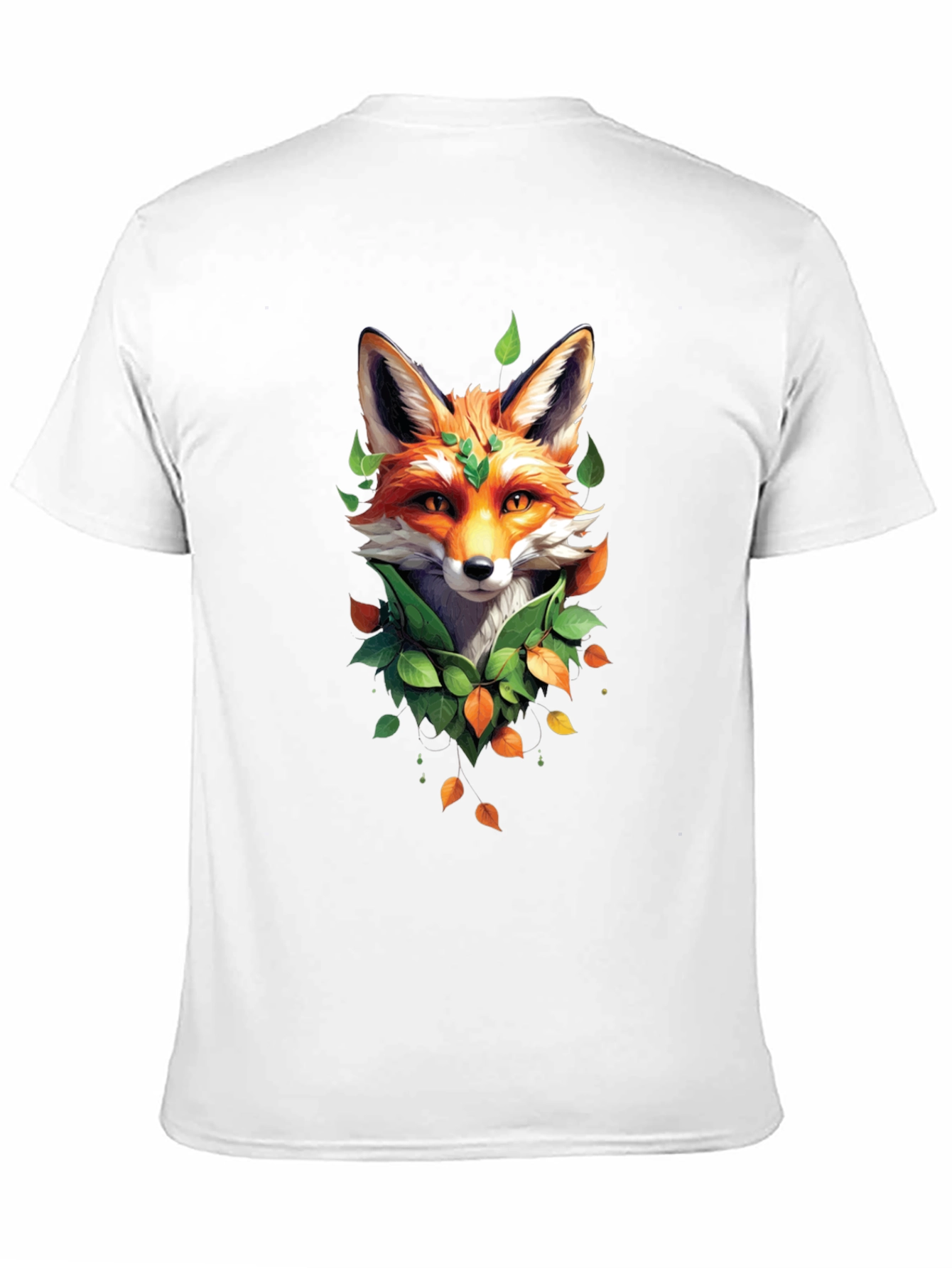 Fox and Foliage Black T-Shirt