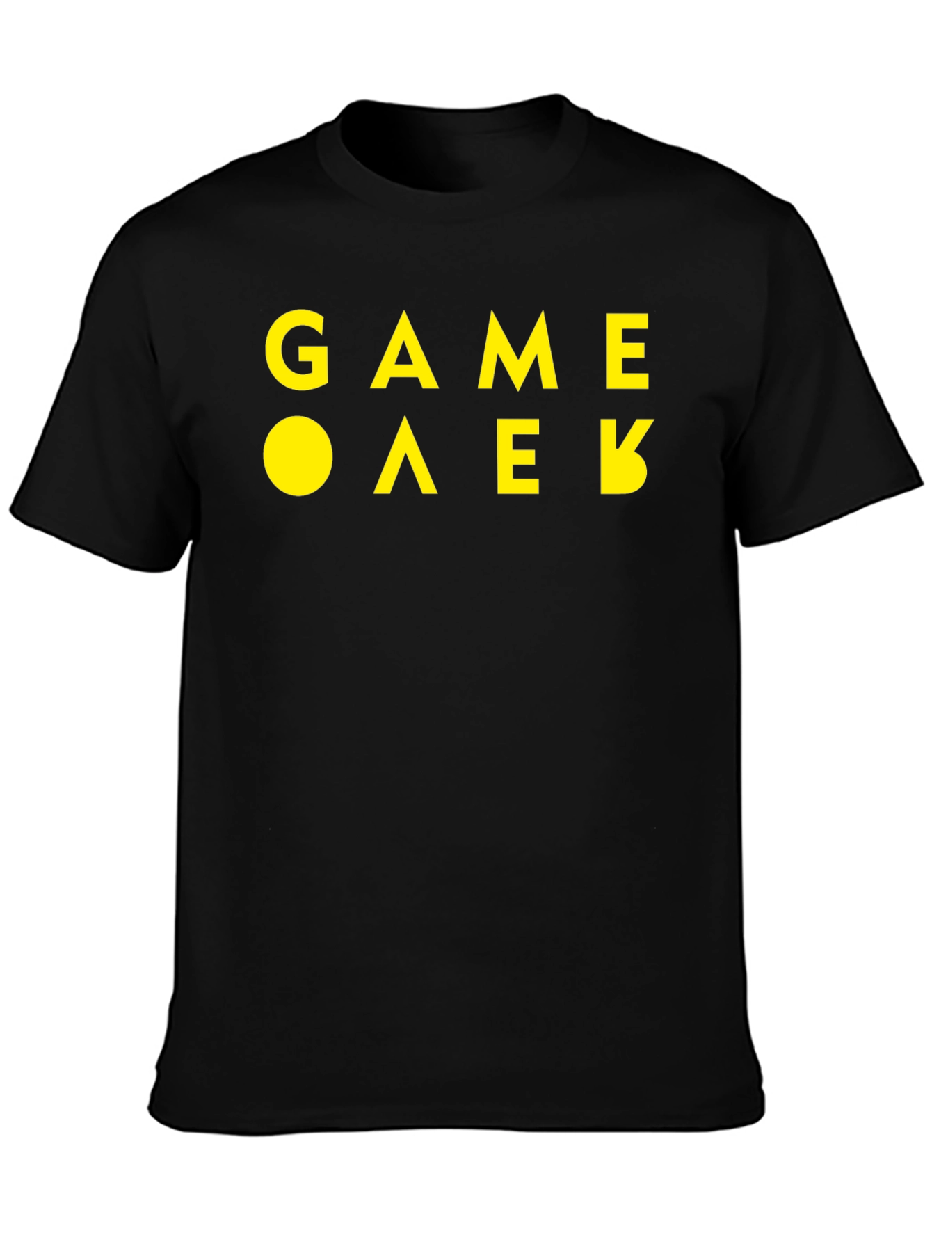 Game Over Black Cotton Graphic Tee