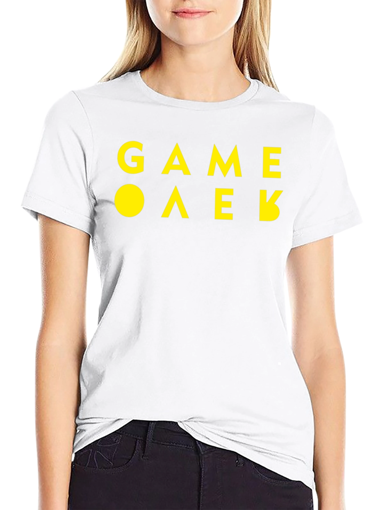 Game Over Black Cotton Graphic Tee