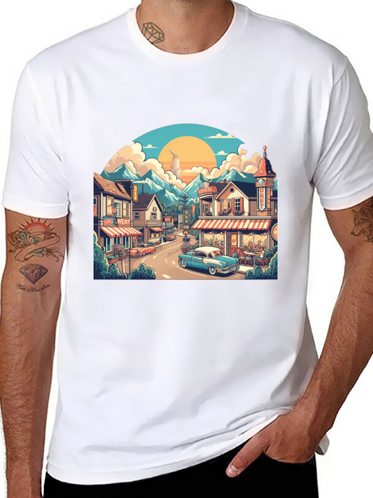 Vintage Town Graphic T-Shirt