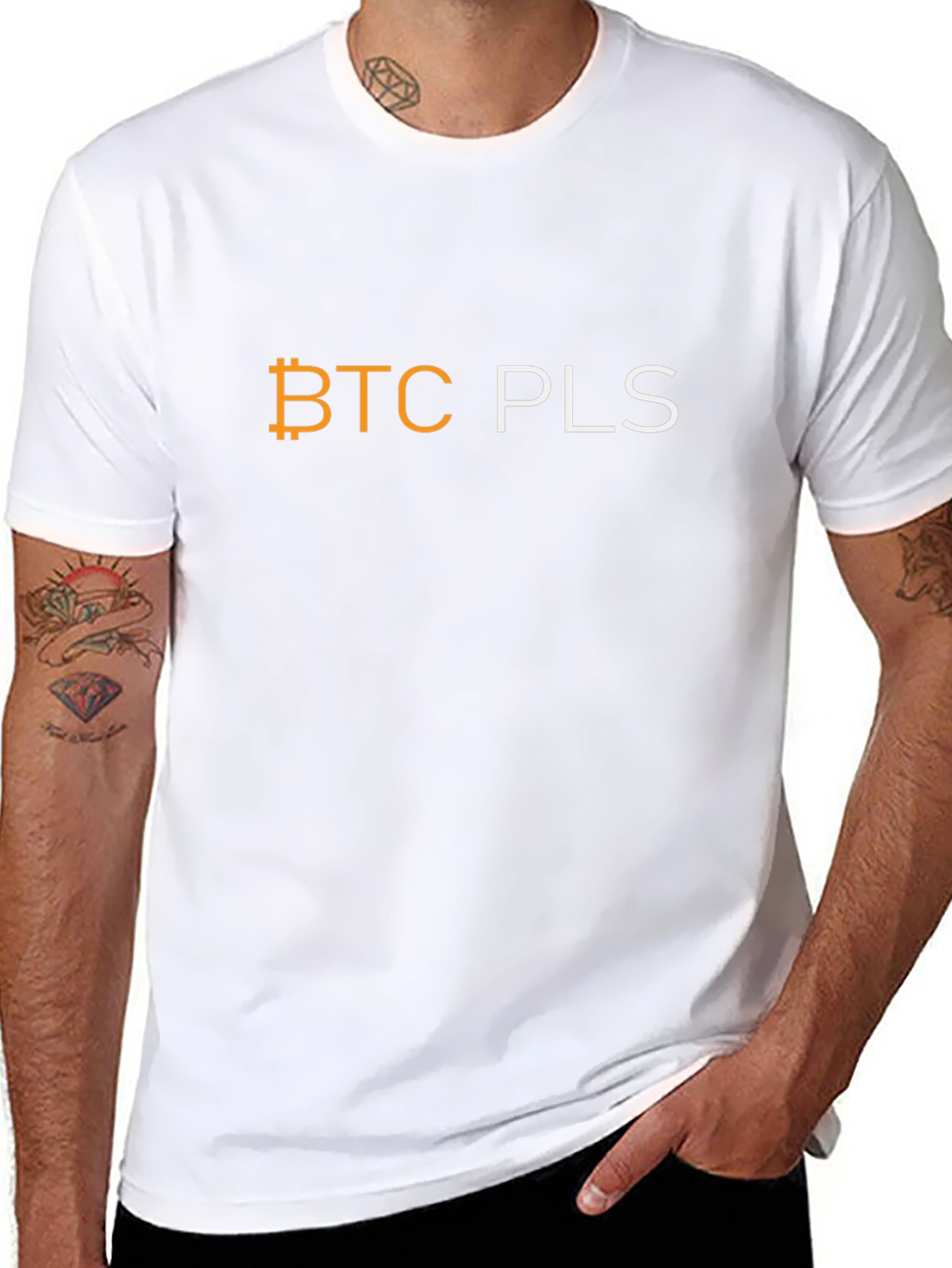BTC PLS Black T-Shirt - Crypto Bitcoin Tee
