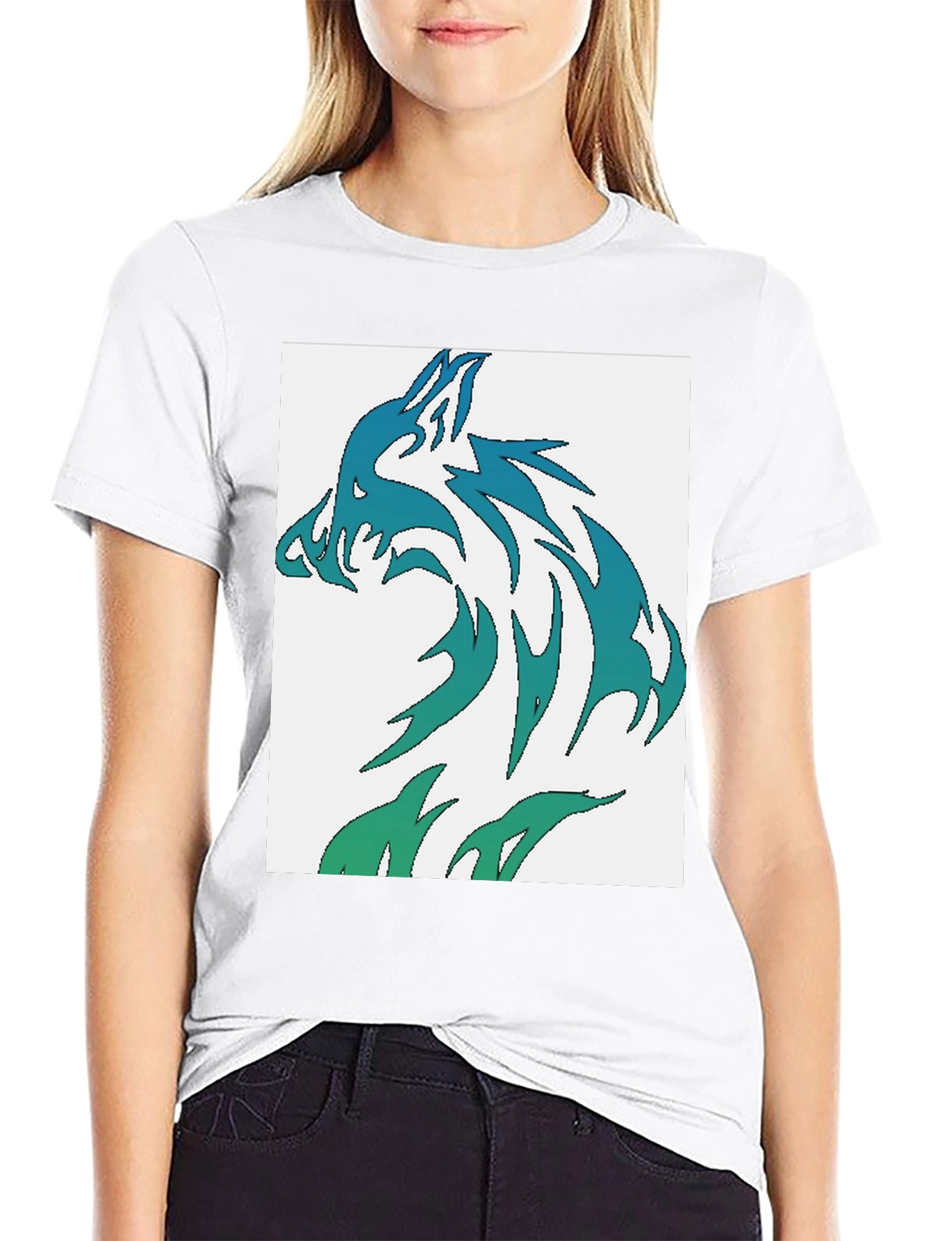 Wolf Graphic Tee - Cool Tribal Design