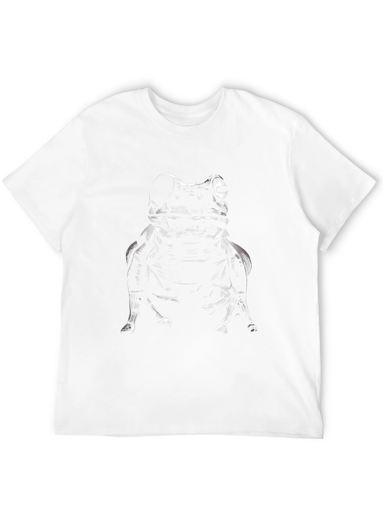 Black T-Shirt with Abstract Frog Print