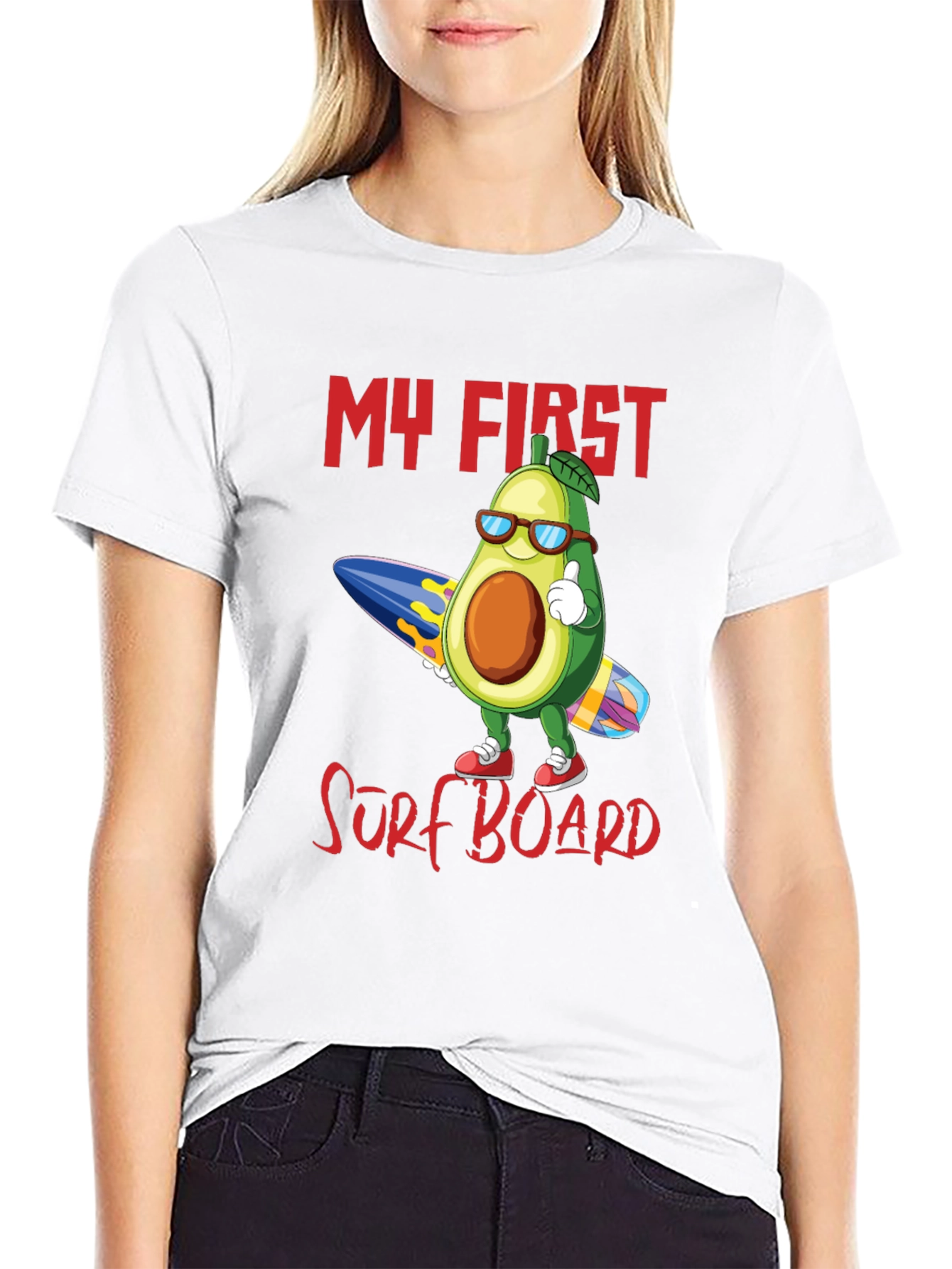 My First Surfboard Avocado Graphic Tee