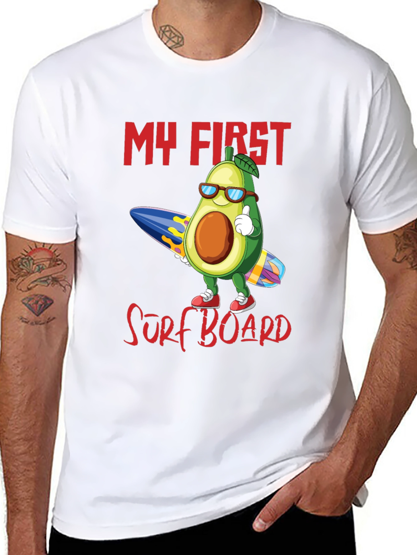 My First Surfboard Avocado Graphic Tee
