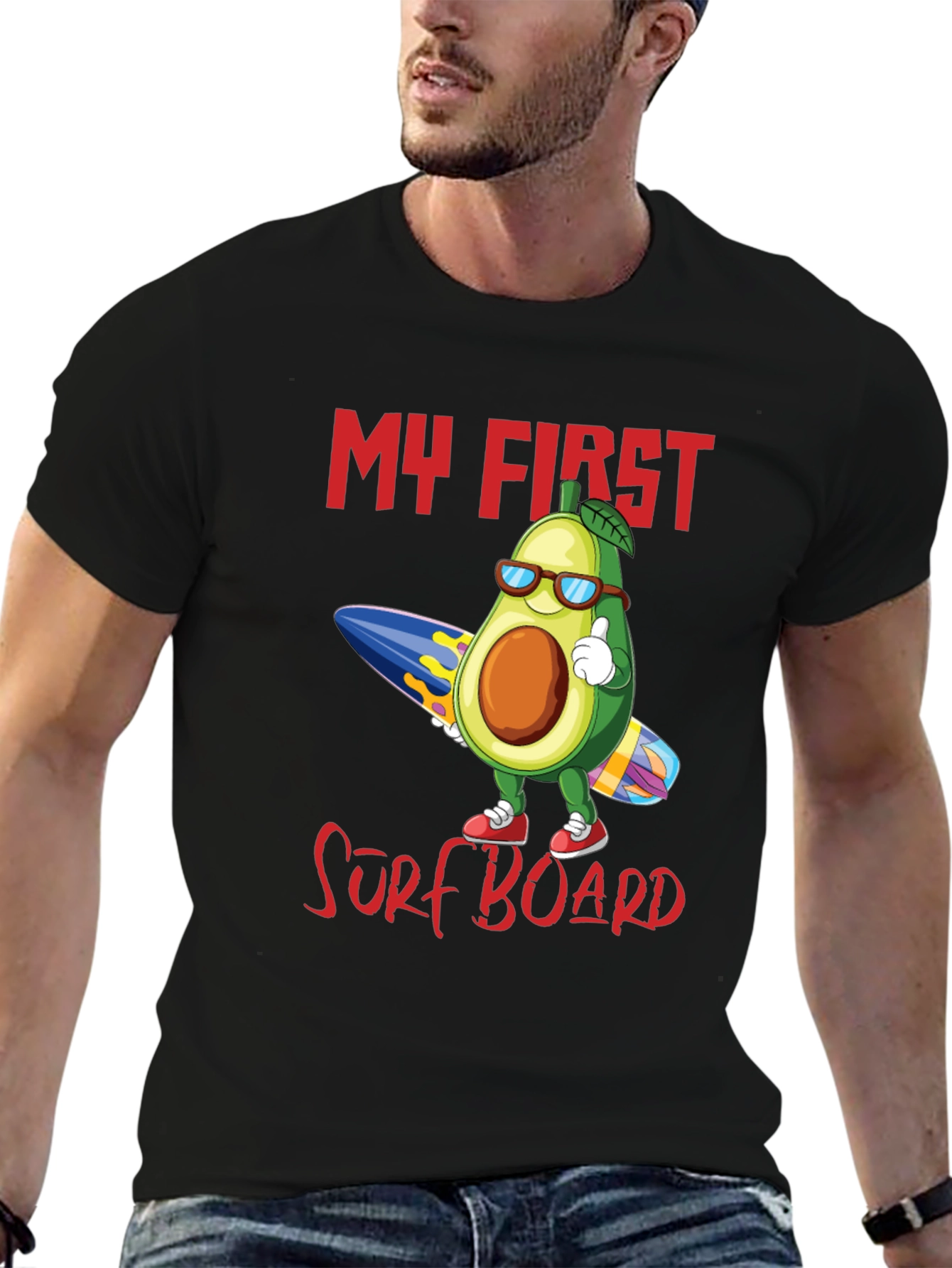 My First Surfboard Avocado Graphic Tee