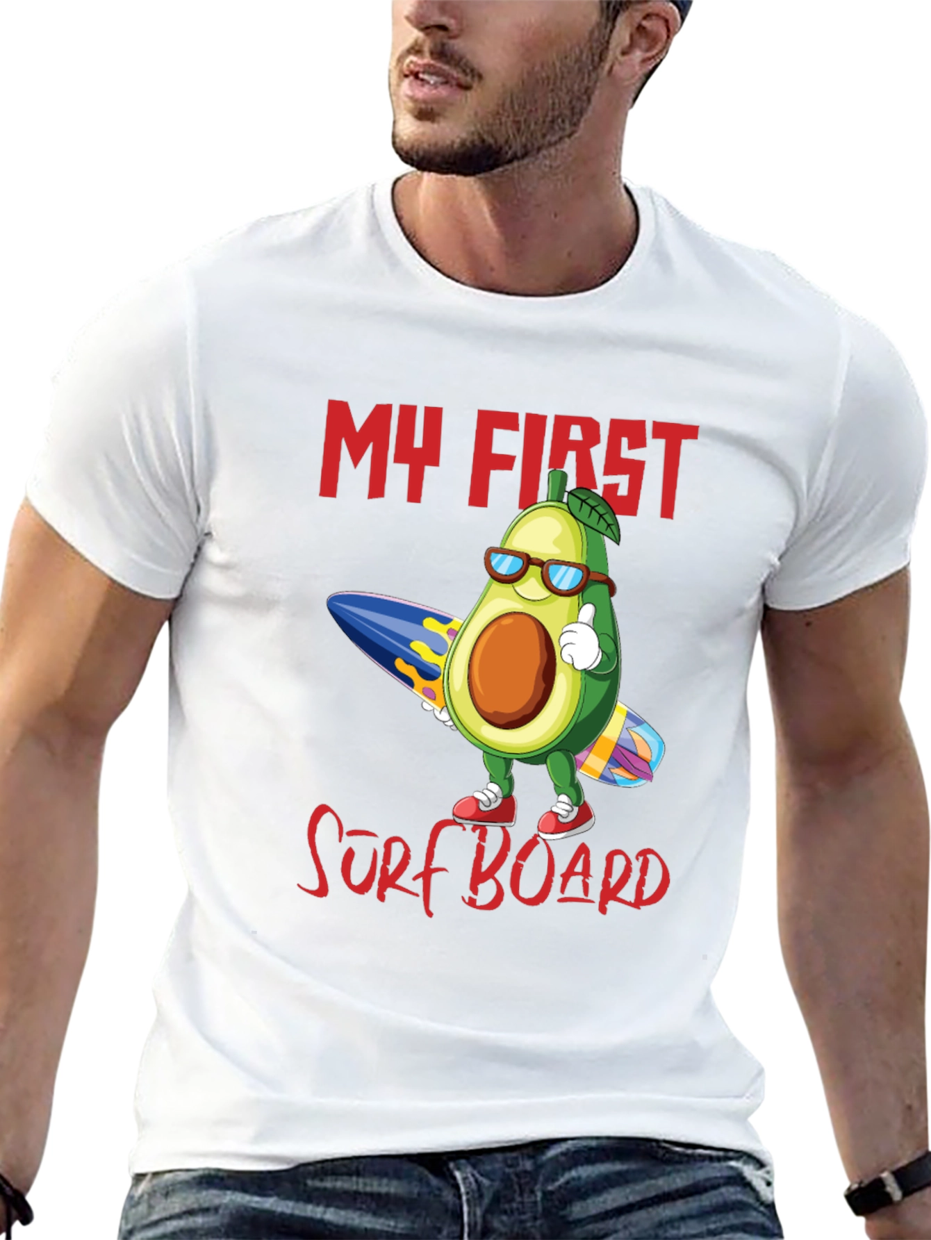 My First Surfboard Avocado Graphic Tee