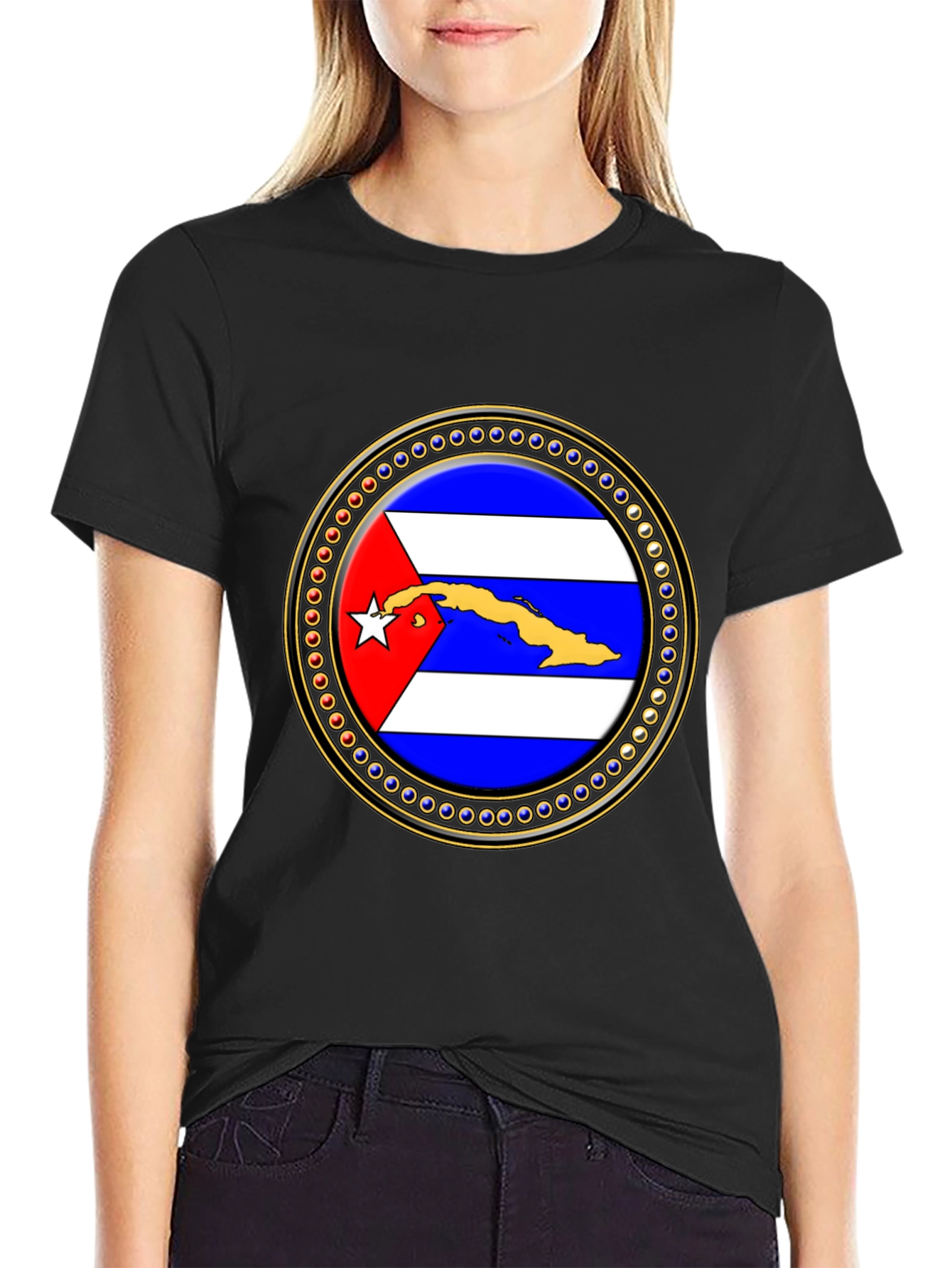 Cuba Flag Emblem Graphic T-Shirt