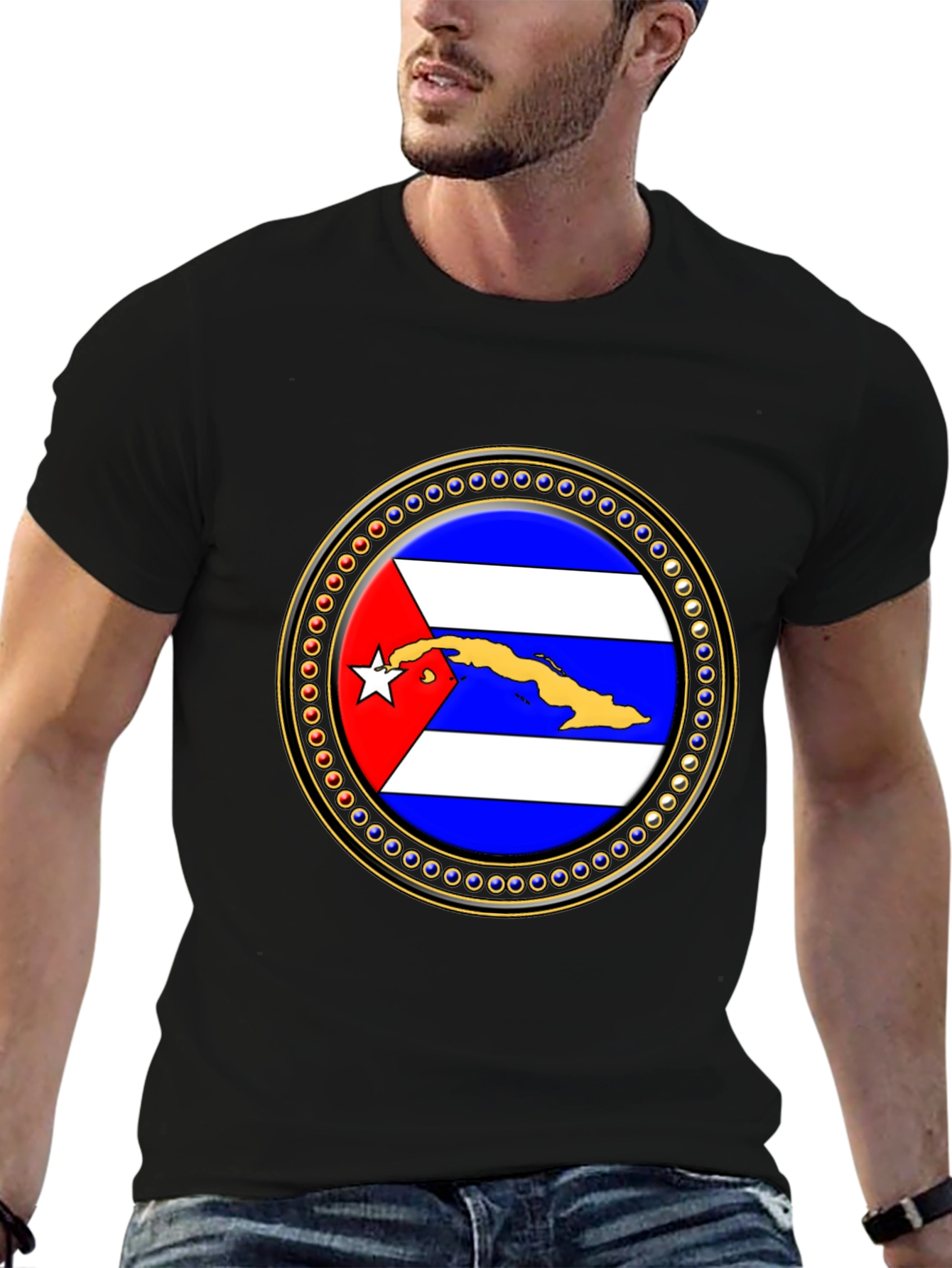 Cuba Flag Emblem Graphic T-Shirt
