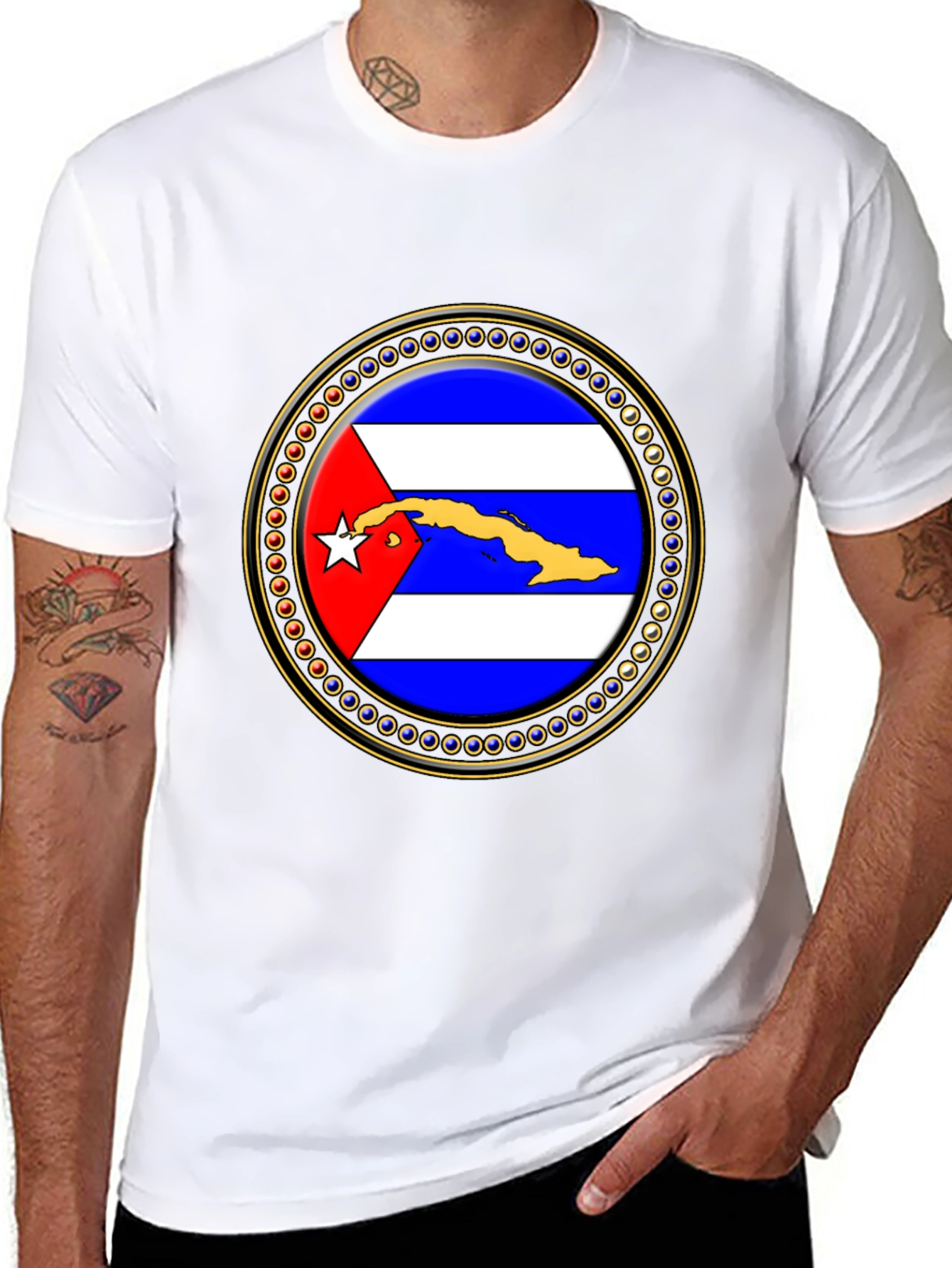 Cuba Flag Emblem Graphic T-Shirt