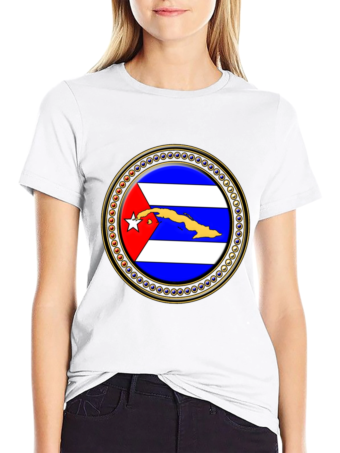 Cuba Flag Emblem Graphic T-Shirt