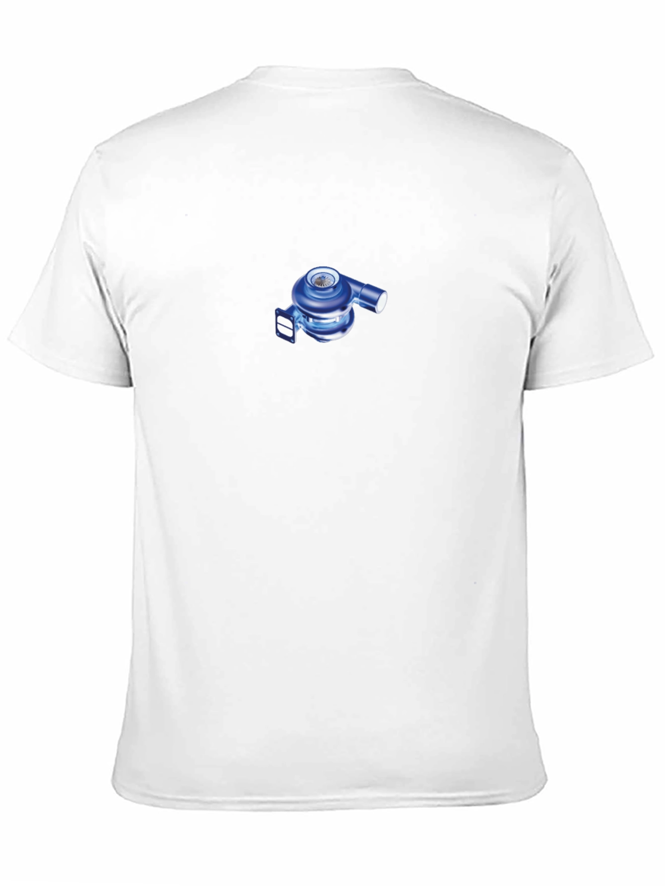 Black T-Shirt with Blue Turbocharger Design