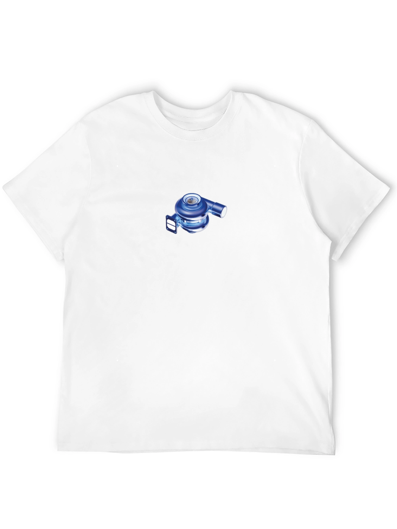 Black T-Shirt with Blue Turbocharger Design