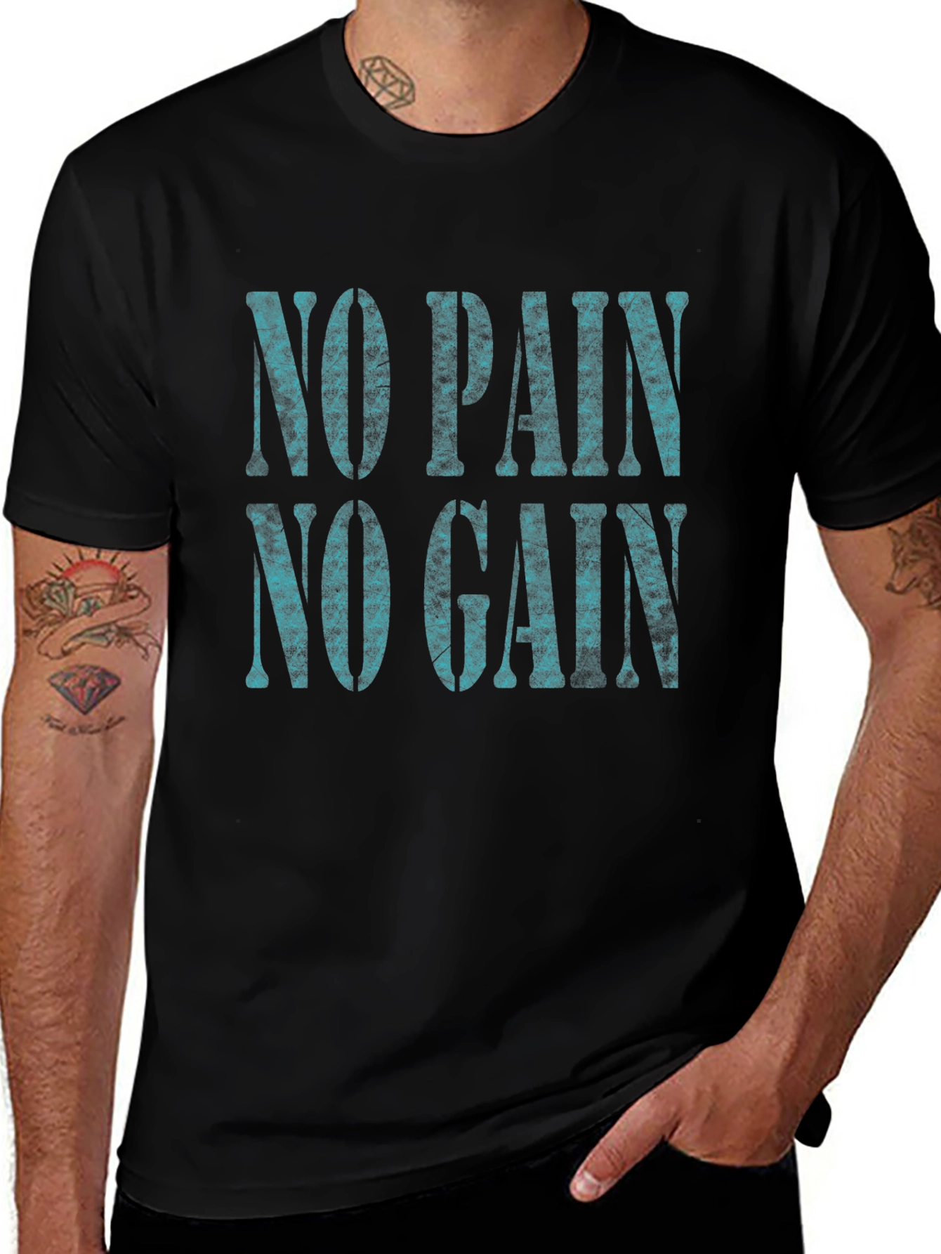 No Pain No Gain Black Graphic Tee
