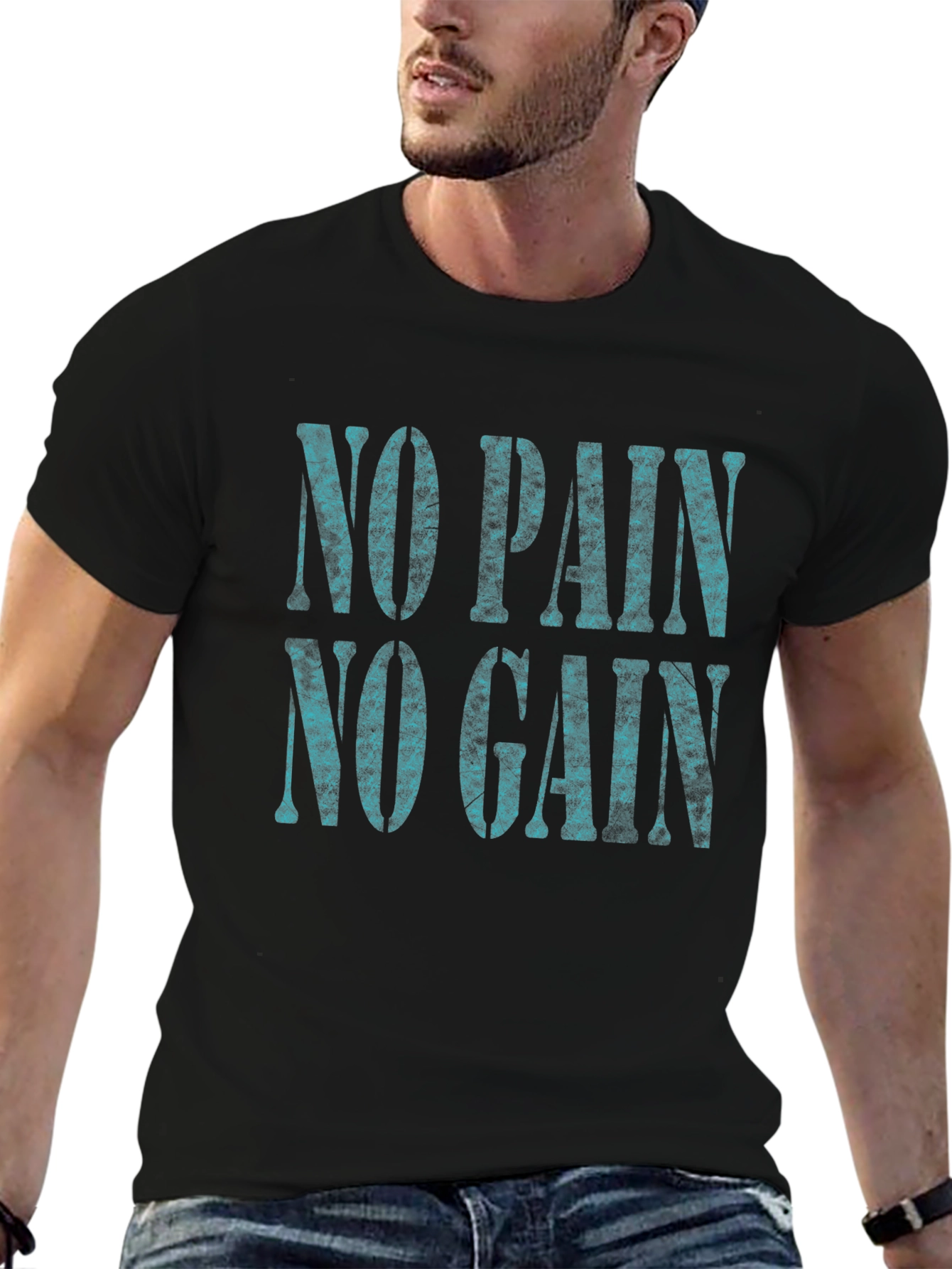 No Pain No Gain Black Graphic Tee