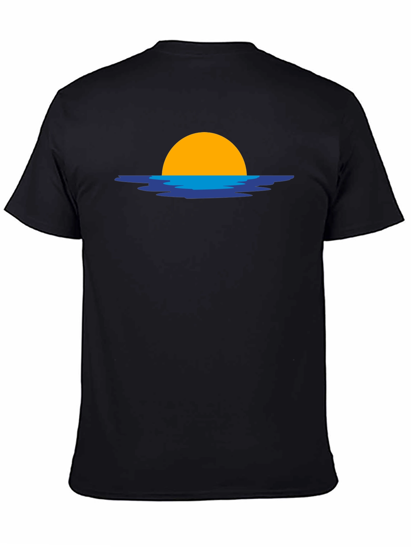 Sunset Graphic Tee - Black Cotton Casual T-Shirt