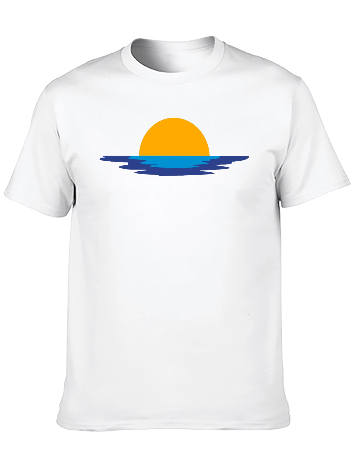 Sunset Graphic Tee - Black Cotton Casual T-Shirt
