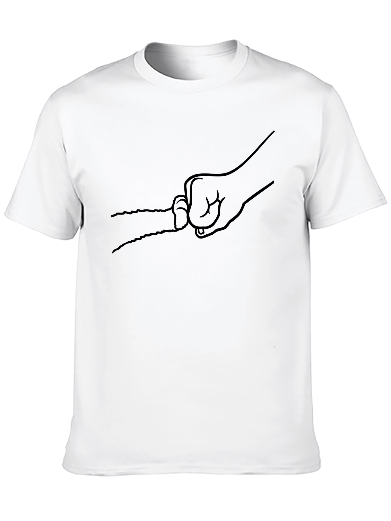 Fist Bump Graphic Tee - Black Casual T-Shirt