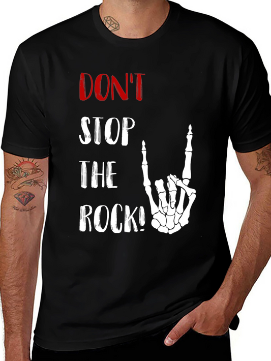 Dont Stop the Rock Skeleton Hand T-Shirt