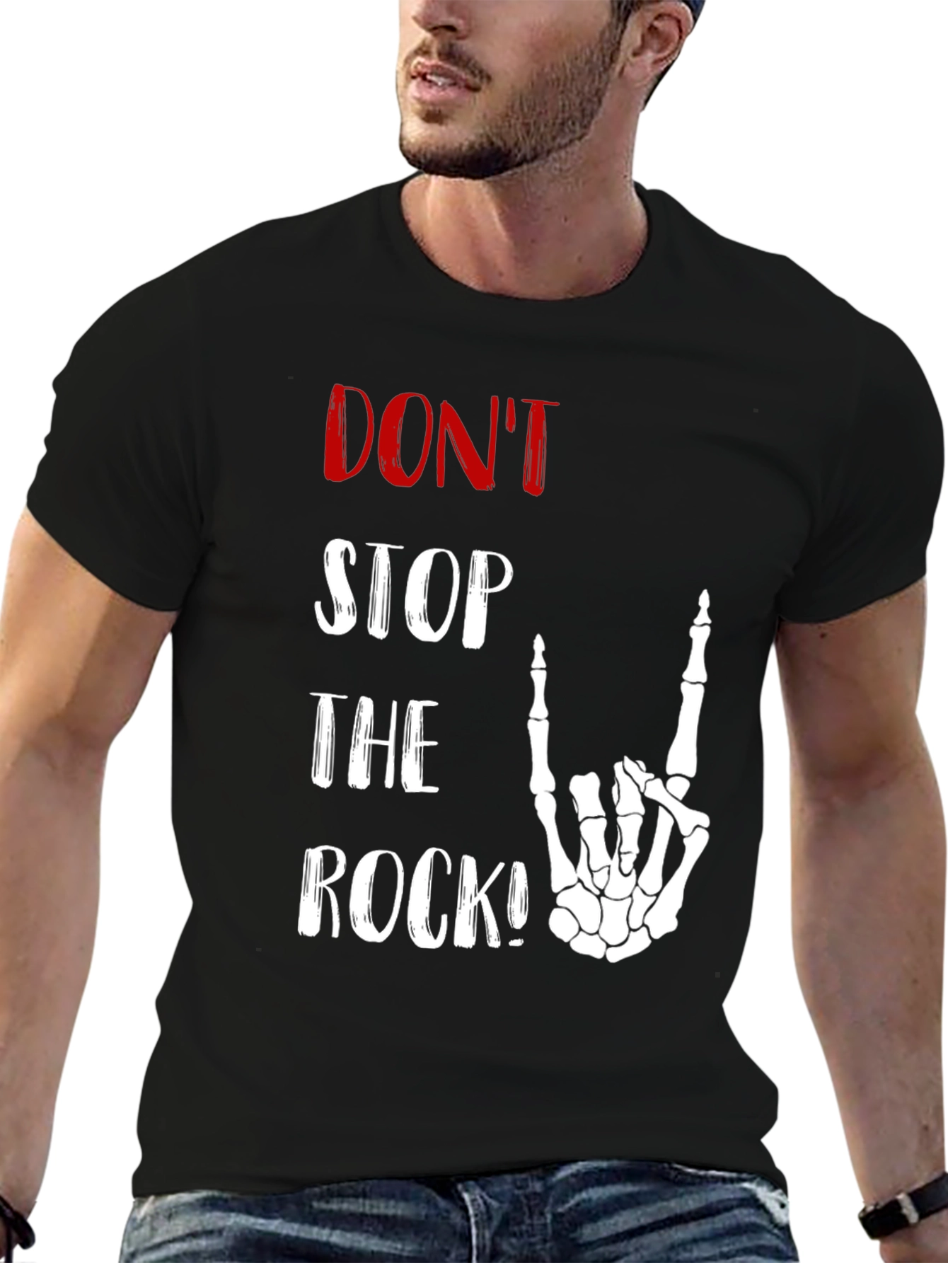 Dont Stop the Rock Skeleton Hand T-Shirt