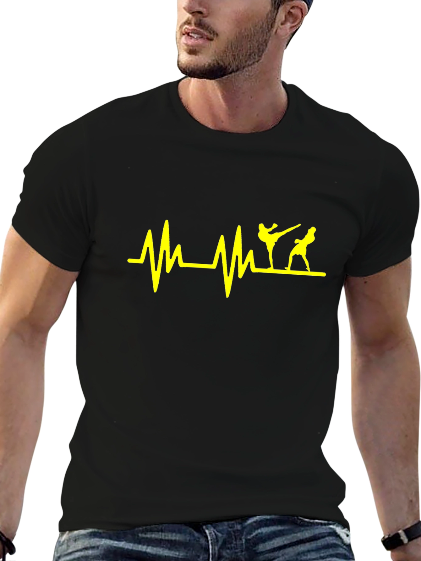 Martial Arts Heartbeat T-Shirt - Black