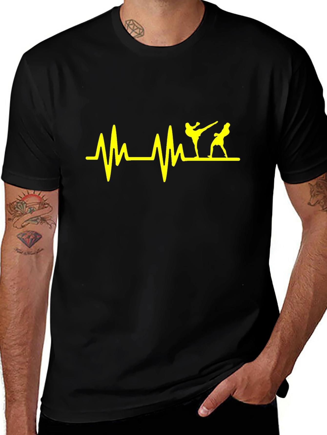 Martial Arts Heartbeat T-Shirt - Black