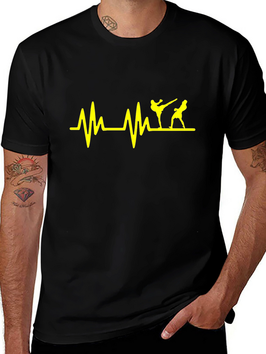 Martial Arts Heartbeat T-Shirt - Black