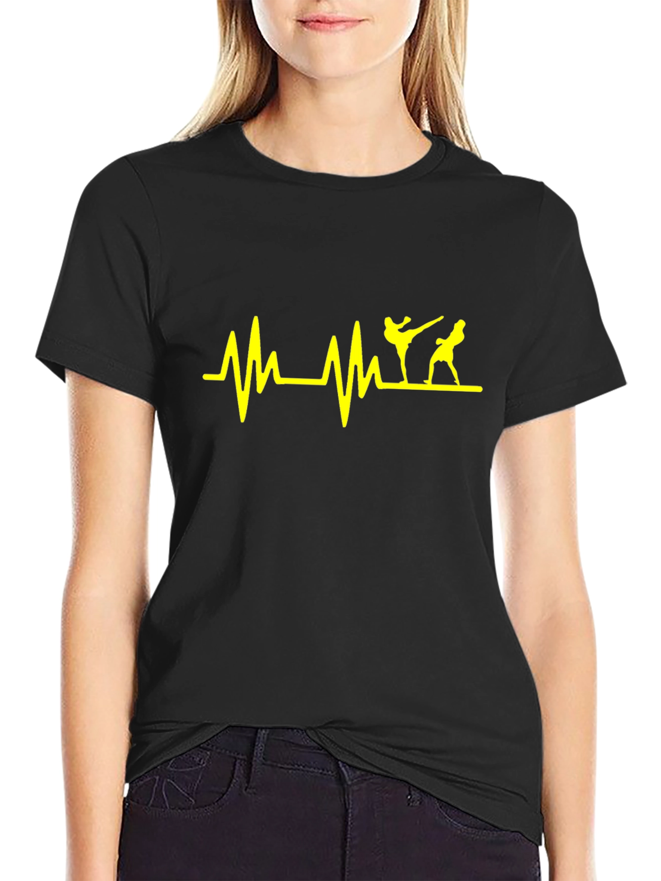 Martial Arts Heartbeat T-Shirt - Black