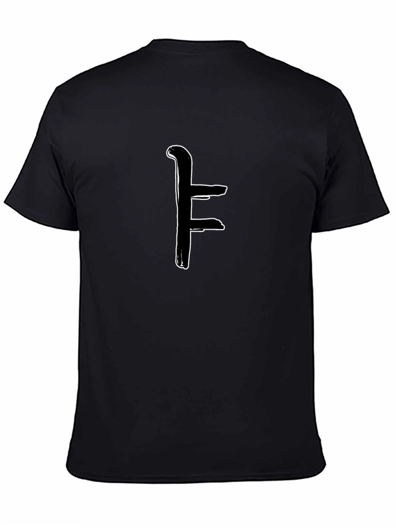 Black T-Shirt with Abstract F Design