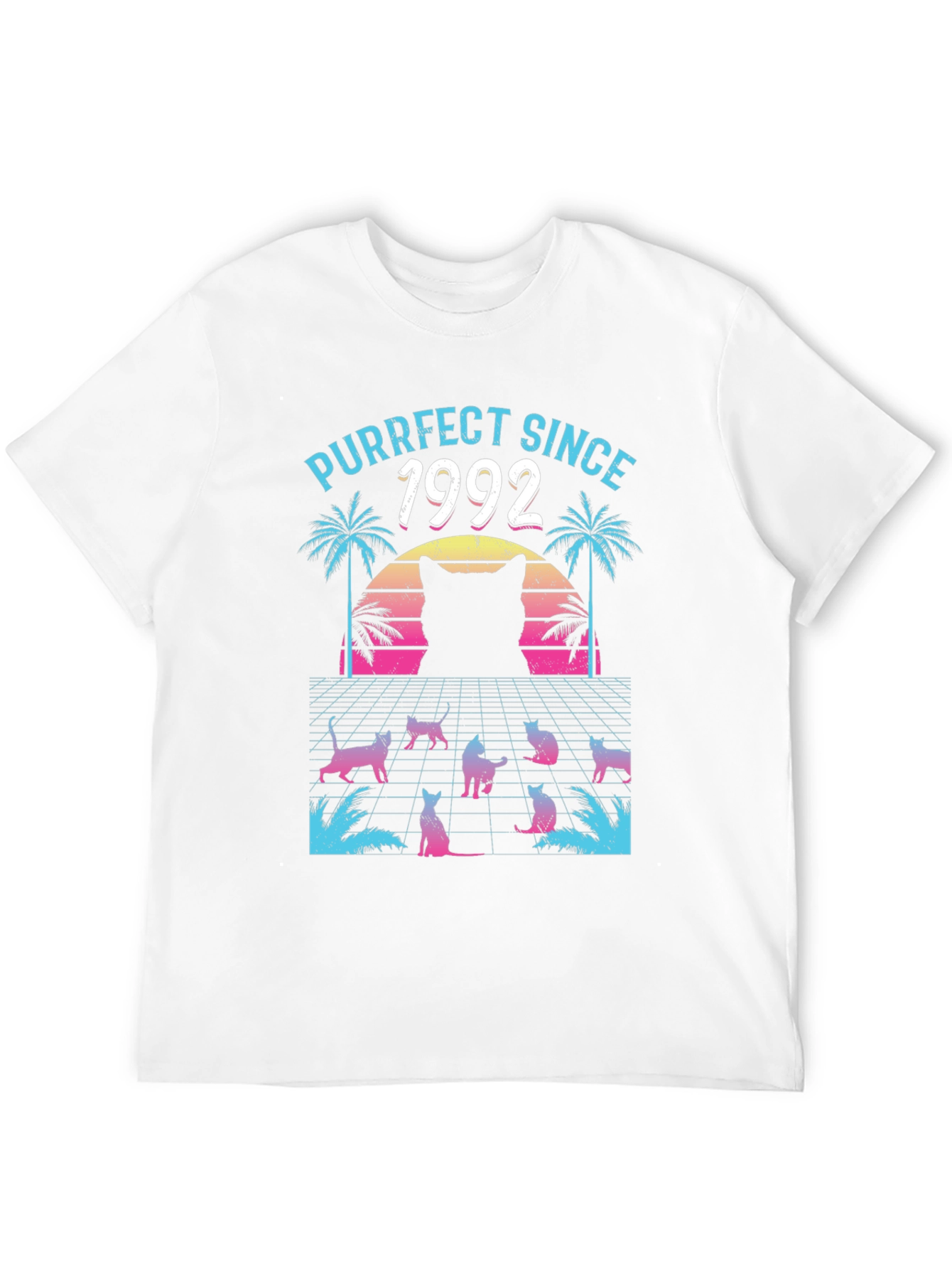 Purrfect Since 1992 Cat T-Shirt Retro