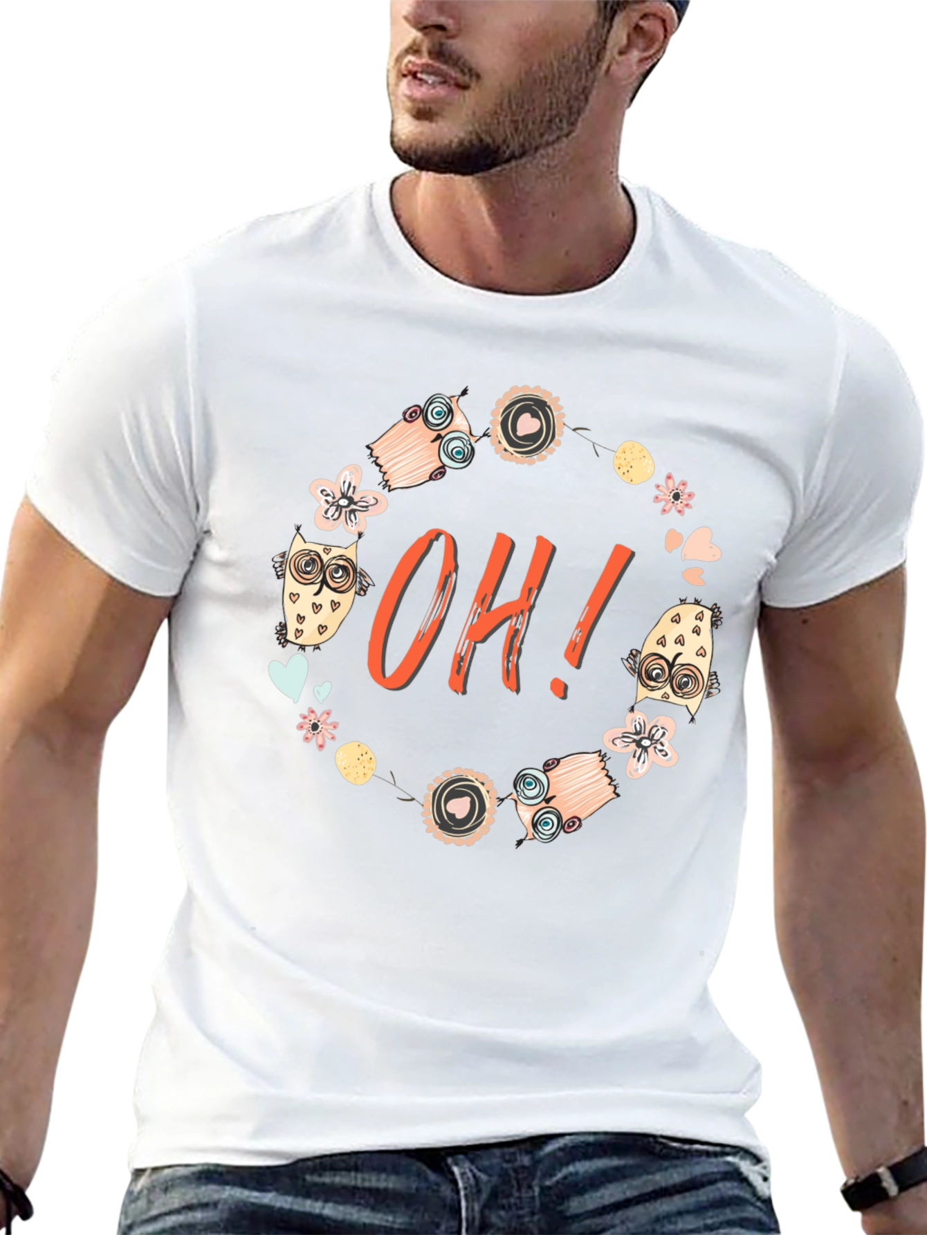 OH! Owl T-Shirt - Whimsical Graphic Tee
