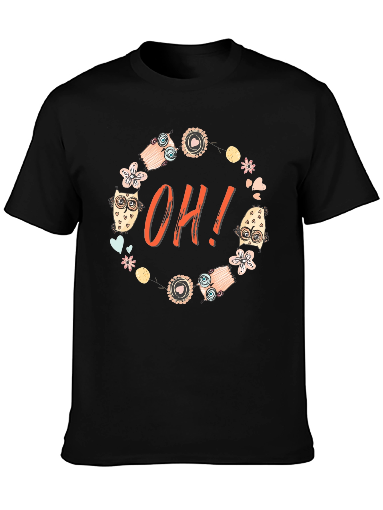 OH! Owl T-Shirt - Whimsical Graphic Tee