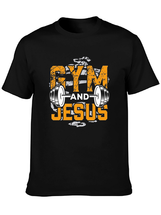 Gym and Jesus Graphic T-Shirt