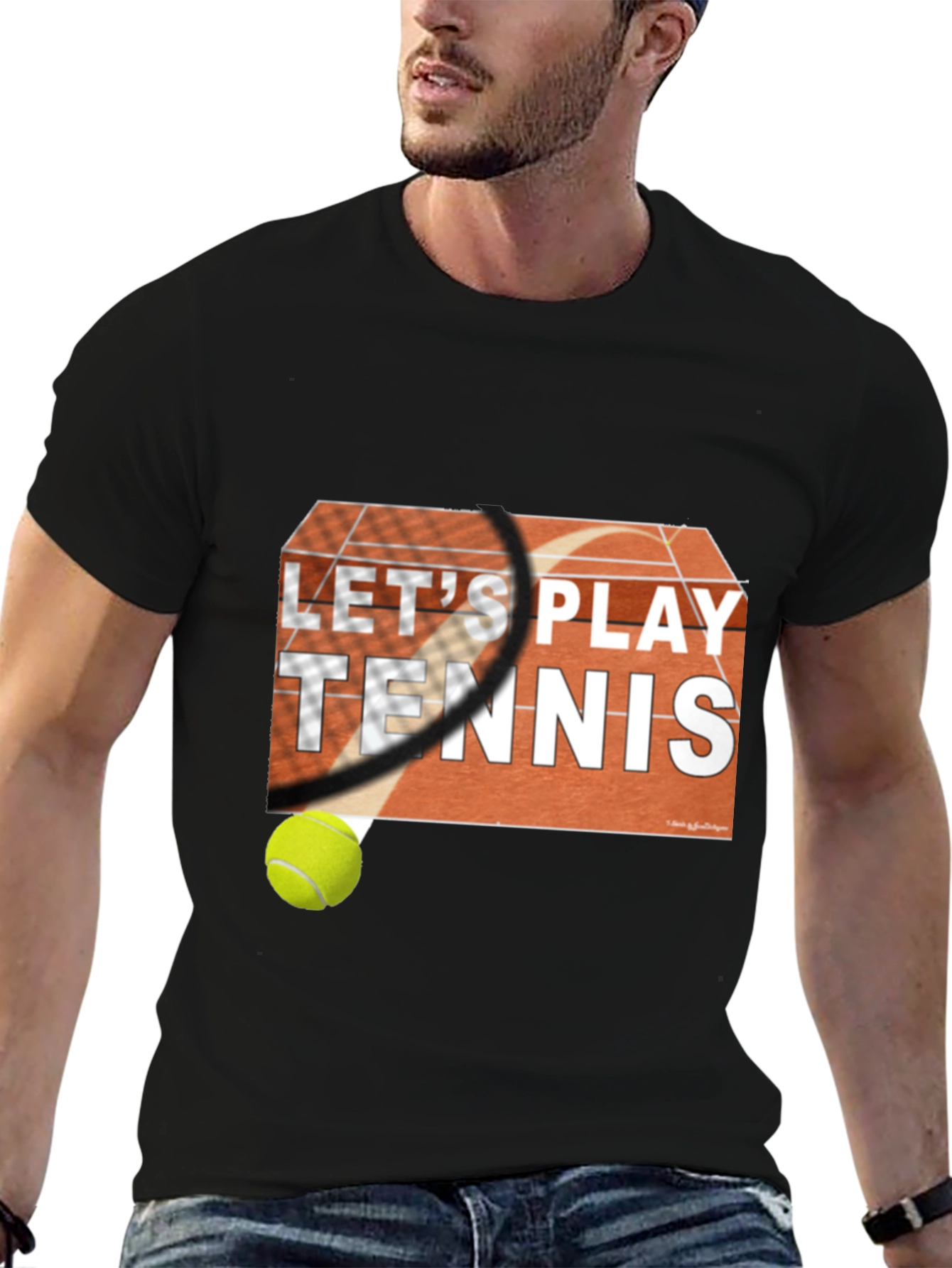 Lets Play Tennis Graphic Tee - Sporty Fashion