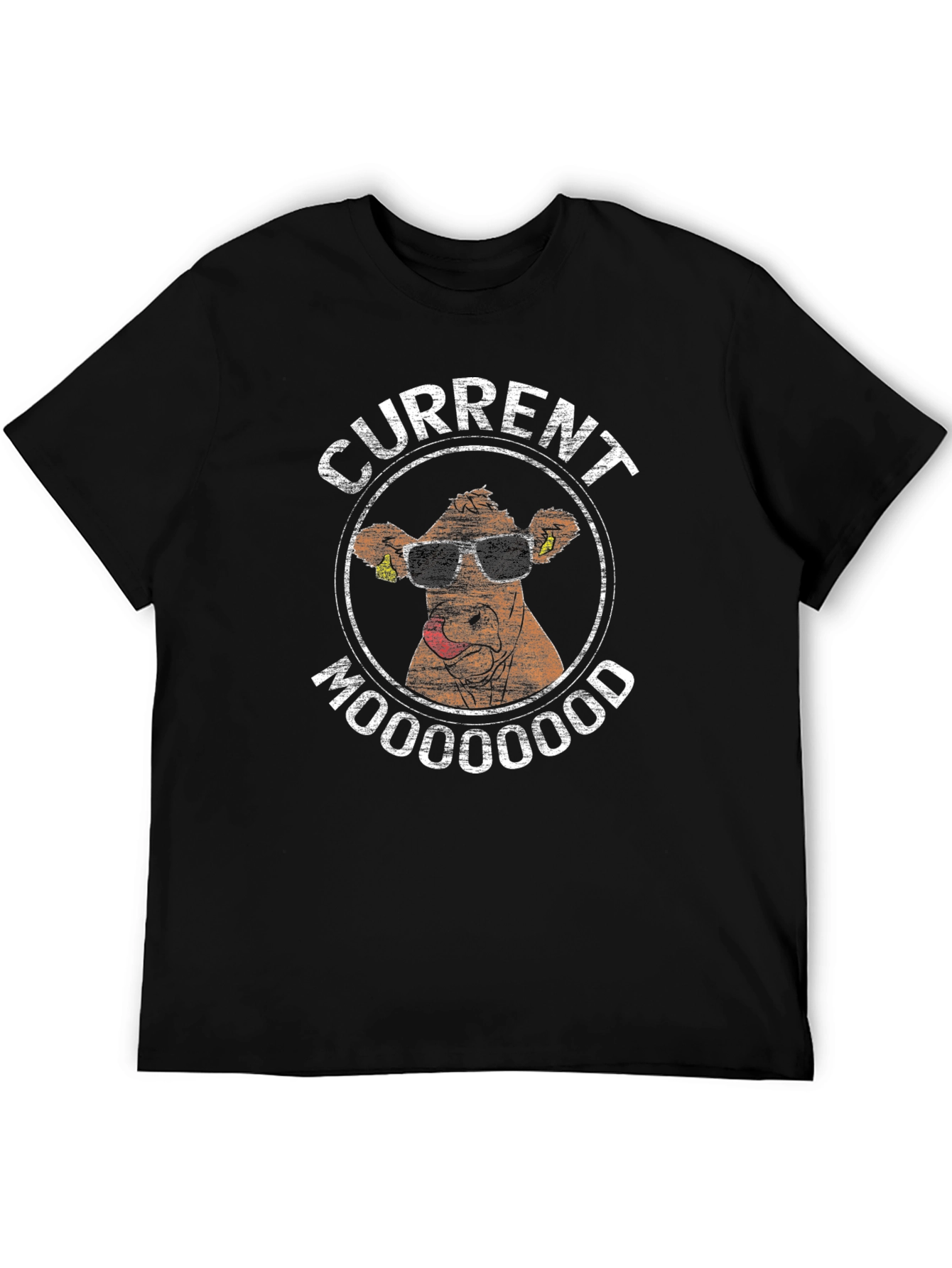 Current Mooood Funny Cow Graphic T-Shirt