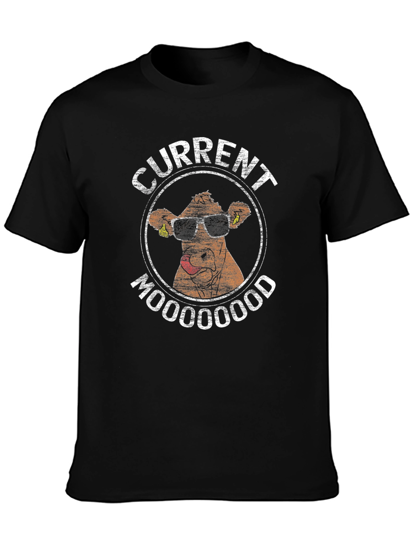 Current Mooood Funny Cow Graphic T-Shirt