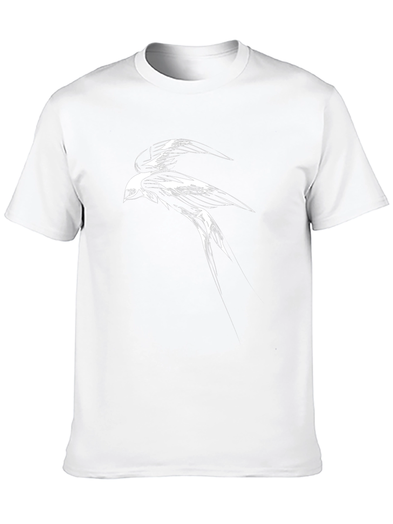 Black T-Shirt with Abstract Bird Graphic