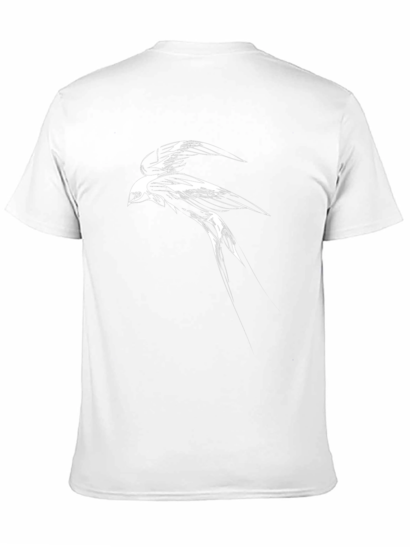 Black T-Shirt with Abstract Bird Graphic