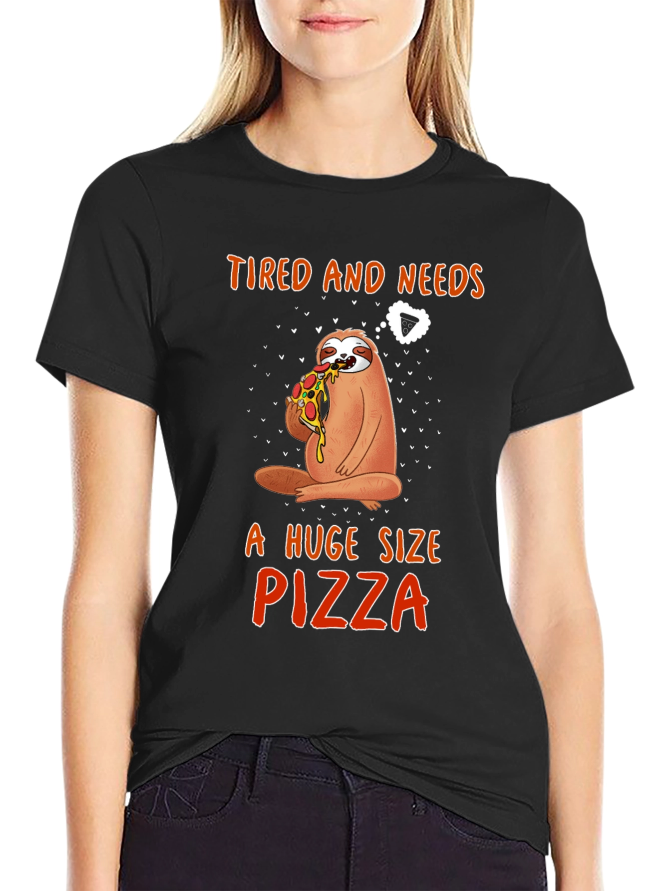 Sloth Pizza T-Shirt - Tired and Needs Pizza