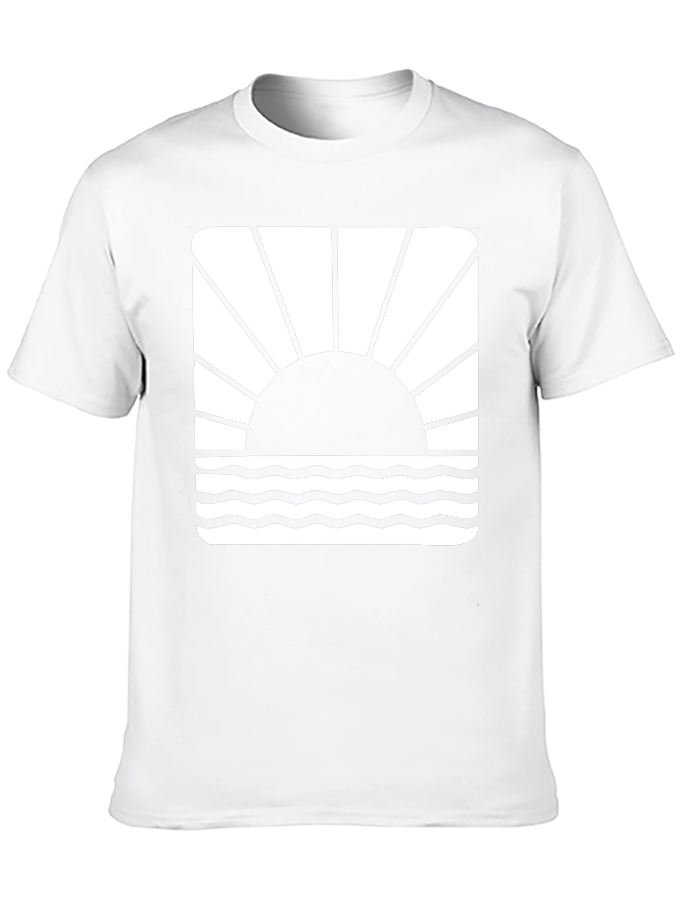 Sunset Waves Graphic Tee - Black Cotton T-Shirt